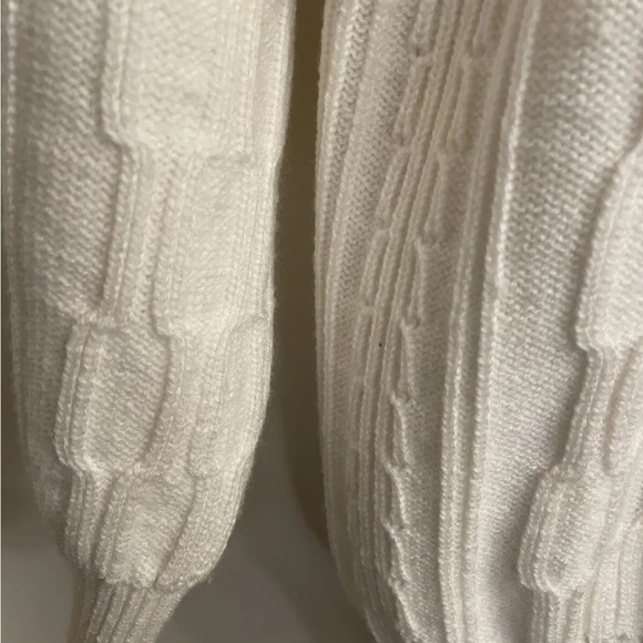 Women Cable White Medium Knit Turtleneck Sweater Pullover Special Order - Picture 5 of 5